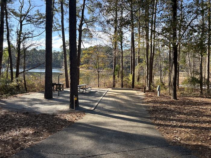A photo of Site 07 of Loop BAYS at HARDRIDGE CREEK with Picnic Table, Electricity Hookup, Fire Pit, Shade, Waterfront, Lantern Pole, Water Hookup