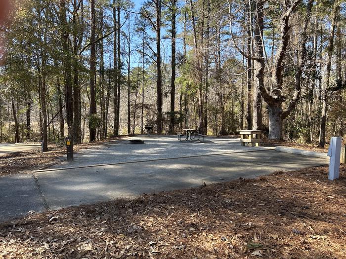 A photo of Site 01 of Loop BAYS at HARDRIDGE CREEK with Picnic Table, Electricity Hookup, Fire Pit, Shade, Lantern Pole, Water Hookup