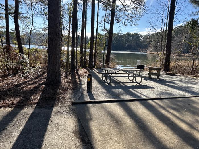 A photo of Site 06 of Loop BAYS at HARDRIDGE CREEK with Picnic Table, Electricity Hookup, Fire Pit, Shade, Waterfront, Lantern Pole, Water Hookup
