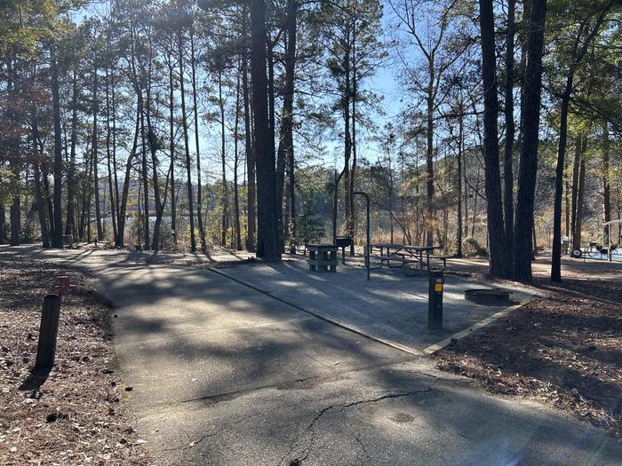 A photo of Site 16 of Loop BAYS at HARDRIDGE CREEK with Picnic Table, Electricity Hookup, Fire Pit, Shade, Lantern Pole, Water Hookup