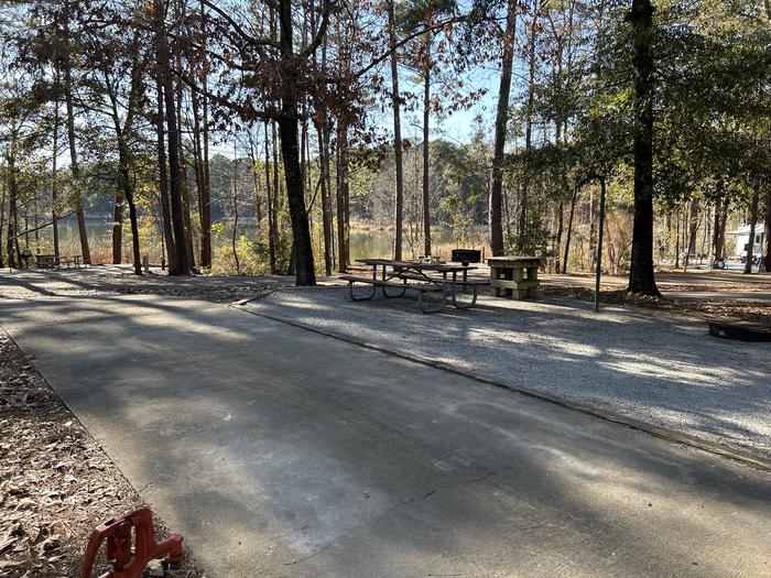 A photo of Site 17 of Loop BAYS at HARDRIDGE CREEK with Picnic Table, Electricity Hookup, Fire Pit, Shade, Lantern Pole, Water Hookup