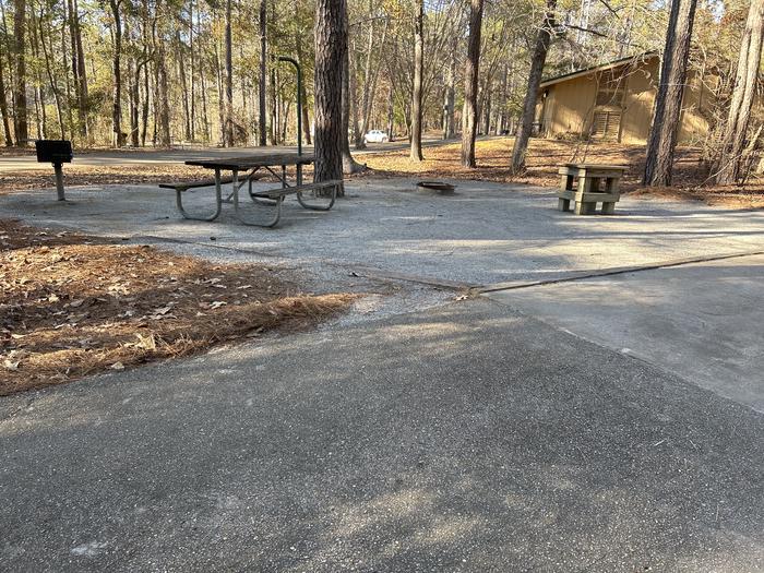 A photo of Site 18 of Loop BAYS at HARDRIDGE CREEK with Picnic Table, Electricity Hookup, Fire Pit, Shade, Lantern Pole, Water Hookup