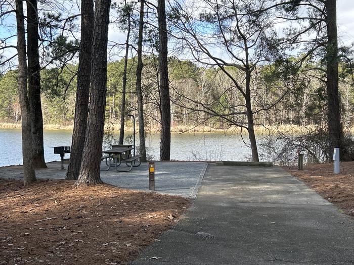 A photo of Site 09 of Loop BAYS at HARDRIDGE CREEK with Picnic Table, Electricity Hookup, Fire Pit, Shade, Waterfront, Lantern Pole, Water Hookup