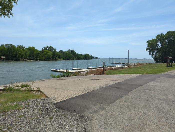 Boat launch with slipsOur loading and unloading slips at cottonwood point along with one of our boat ramps.