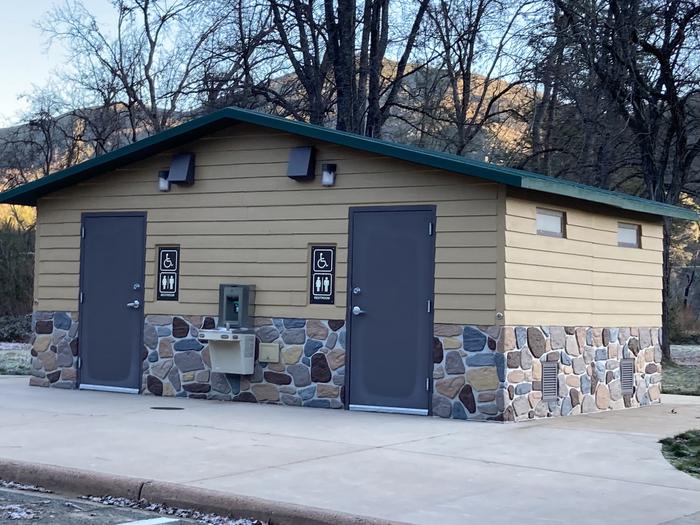 A photo of the restrooms at Carr Powerhouse Picnic  Area