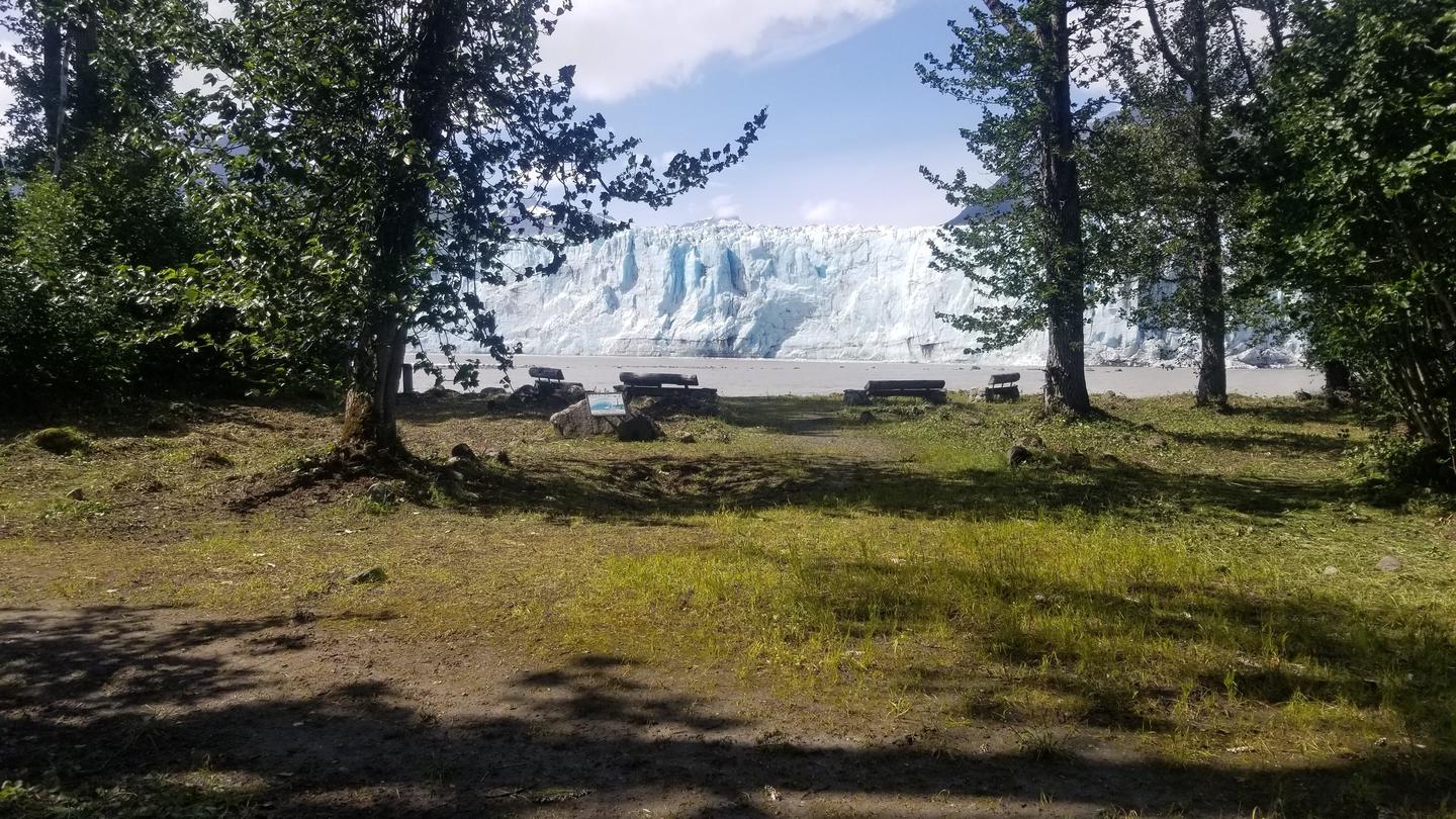 View of Childs Glacier from the CampgroundWhat a place for a picnic