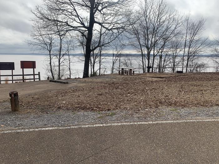A photo of Site 6 of Loop Main Loop at Plum Point Campground with Picnic Table, Fire Pit, Tent Pad, Waterfront, Lantern Pole