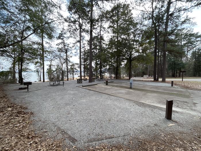 A photo of Site 56/57 of Loop VIEW at HARDRIDGE CREEK with Picnic Table, Electricity Hookup, Fire Pit, Shade, Waterfront, Lantern Pole, Water Hookup