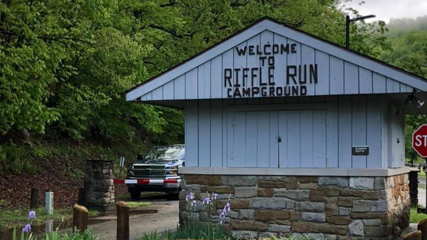 Riffle Run Campground Entrance Station Riffle Run Campground Entrance Station in the spring