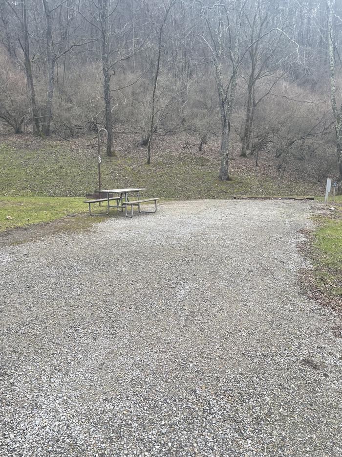 A photo of Site 023 of Loop  at Riffle Run Campground with Picnic Table, Fire Pit, Full Hookup, Lantern Pole