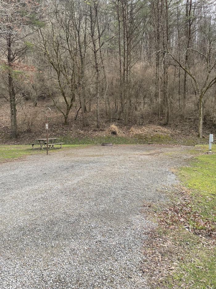 A photo of Site 021 of Loop  at Riffle Run Campground with Picnic Table, Fire Pit, Full Hookup, Lantern Pole