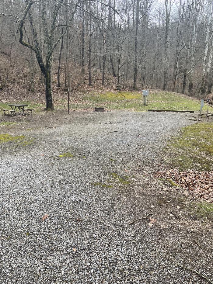 A photo of Site 010 of Loop  at Riffle Run Campground with Picnic Table, Fire Pit, Full Hookup, Lantern Pole