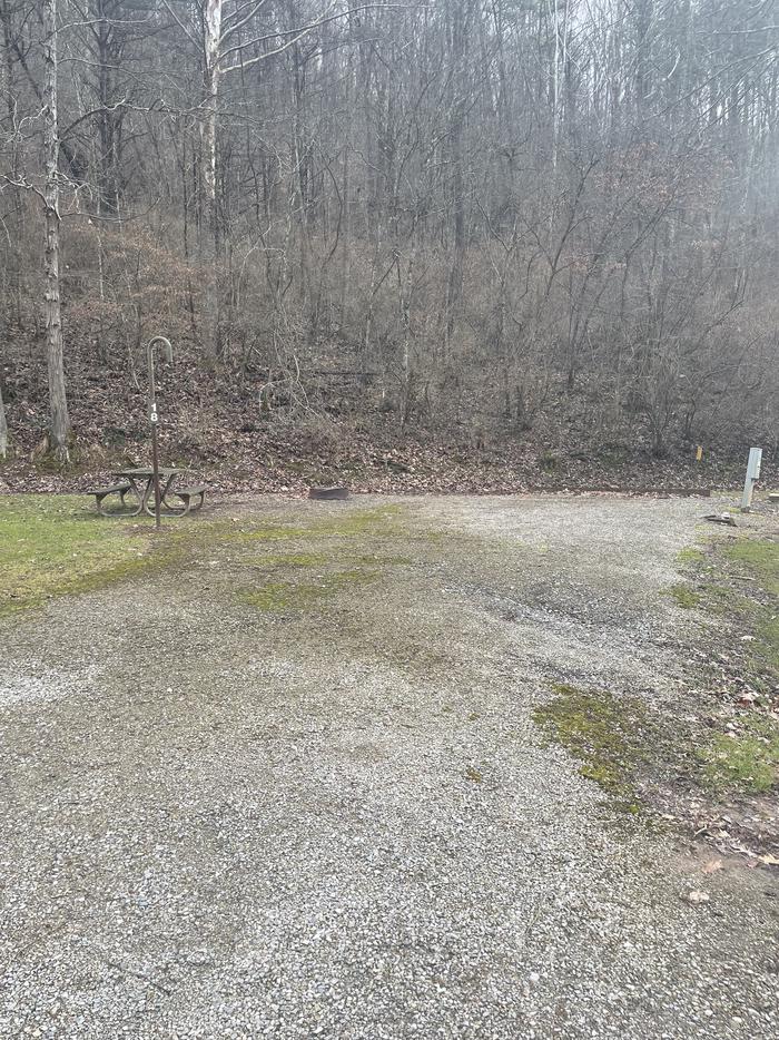 A photo of Site 018 of Loop  at Riffle Run Campground with Picnic Table, Fire Pit, Full Hookup, Lantern Pole