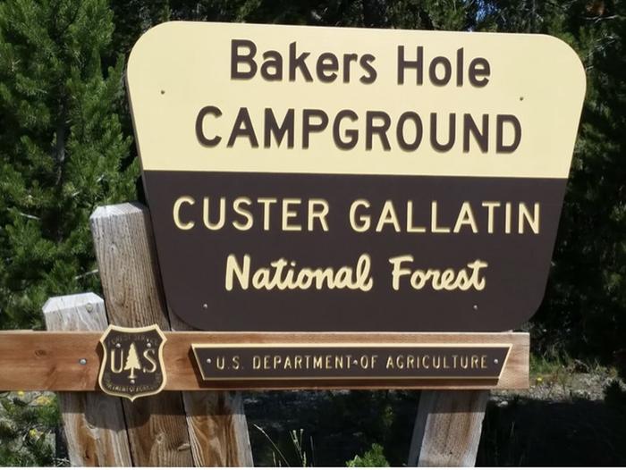 Bakers Hold Campground Sign