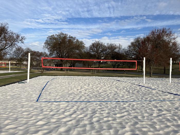 View of the volleyball court 3 from the east.