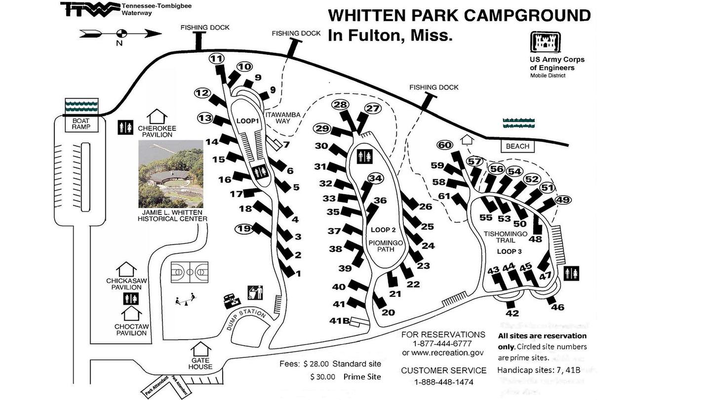 WHITTEN CAMPGROUNDWHITTEN CAMPGROUND, LOCATED INSIDE WHITTEN PARK, HAS 61 CAMPSITES. ALL SITES ARE RESERVATION ONLY.