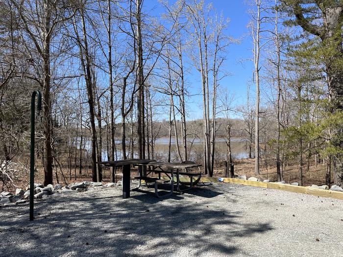 A photo of Site 22 of Loop LEFT at LONGWOOD PARK with Picnic Table, Fire Pit, Lantern Pole