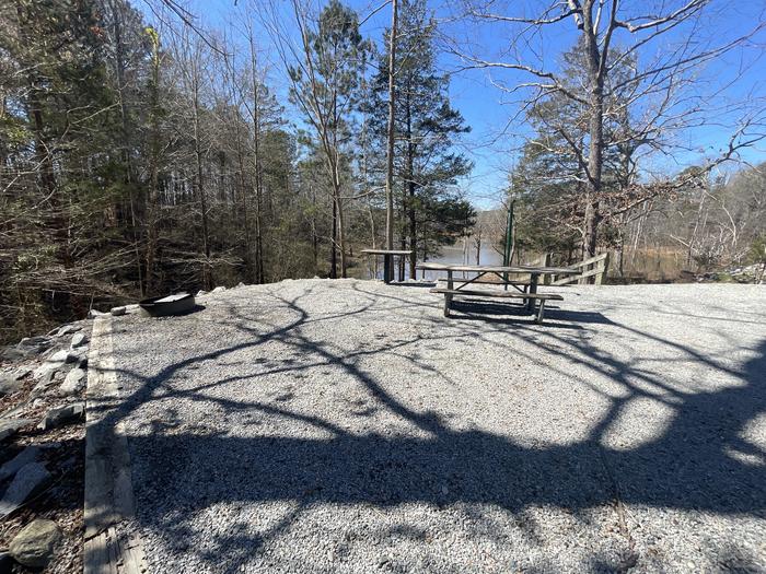 A photo of Site 62 of Loop RIGH at LONGWOOD PARK with Picnic Table, Fire Pit, Waterfront, Lantern Pole