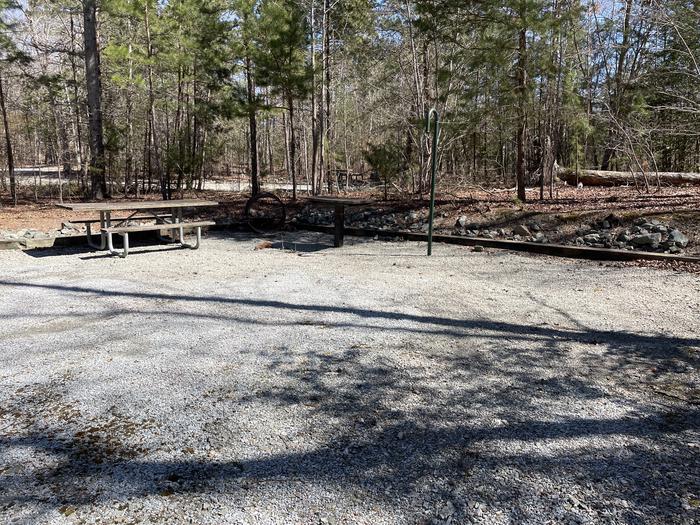 A photo of Site 65 of Loop LEFT at LONGWOOD PARK with Picnic Table, Fire Pit, Shade, Tent Pad, Lantern Pole
