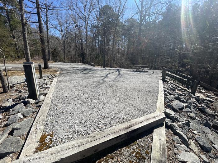 A photo of Site 62 of Loop RIGH at LONGWOOD PARK with Picnic Table, Electricity Hookup, Fire Pit, Tent Pad, Waterfront, Lantern Pole, Water Hookup