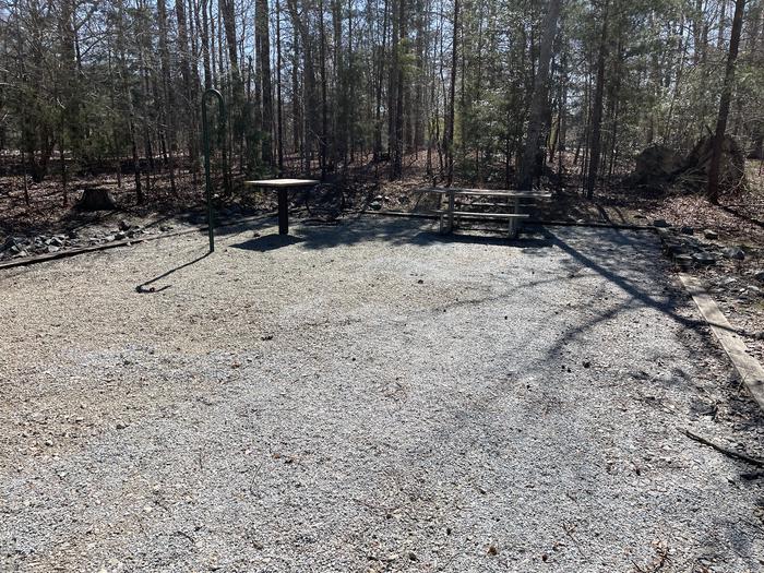 A photo of Site 64 of Loop LEFT at LONGWOOD PARK with Picnic Table, Tent Pad, Lantern Pole