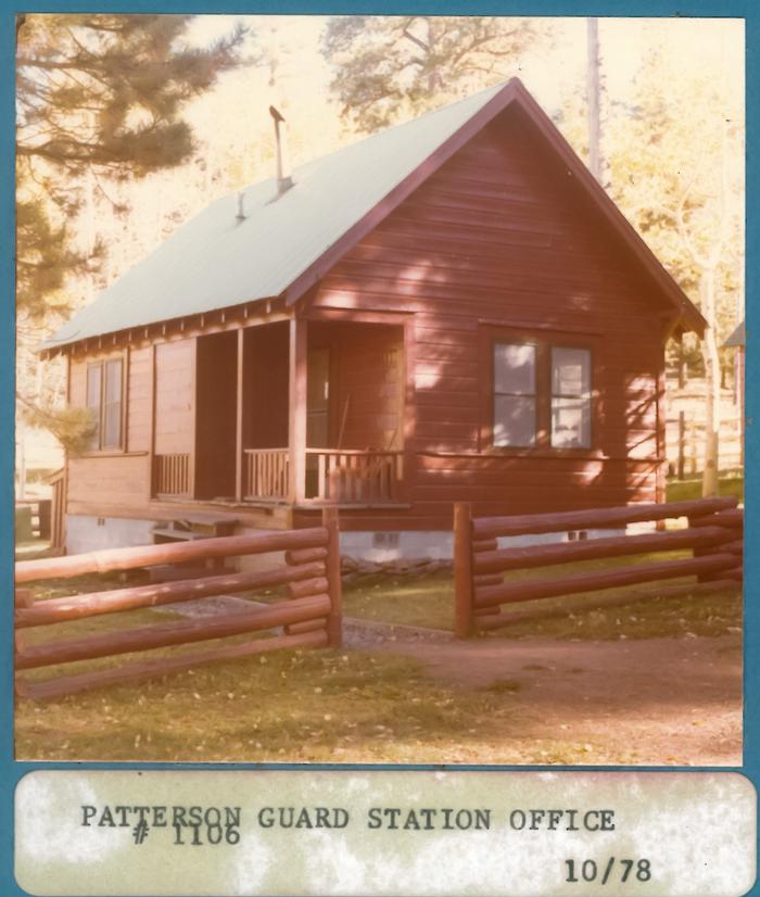 Patterson Guard Station on a sunny day in October 1978Facilities file photo of Patterson Guard Station office. October 1978