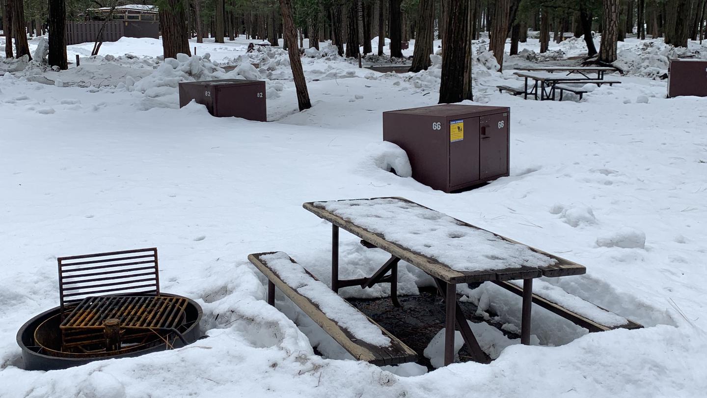 Upper Pines snow-filled campsite