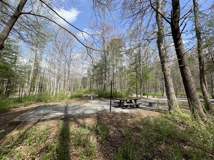 A photo of Site 018 of Loop A at INDIAN BOUNDARY with Picnic Table, Electricity Hookup, Fire Pit