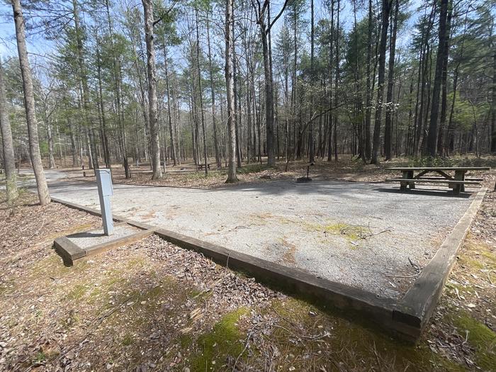 A photo of Site 077 of Loop D at INDIAN BOUNDARY with Picnic Table, Electricity Hookup, Fire Pit, Tent Pad, Full Hookup
