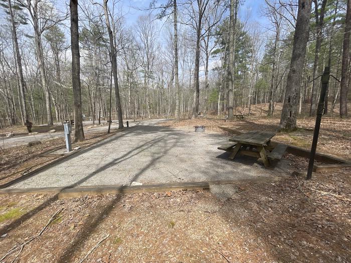 A photo of Site 079 of Loop D at INDIAN BOUNDARY with Picnic Table, Electricity Hookup, Fire Pit, Tent Pad, Lantern Pole