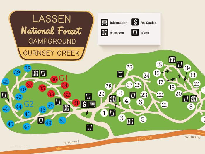 Gurnsey Creek MapGurnsey Creek Campground Map