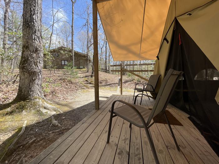 Glamping Tent #80 (bathhouse in background)