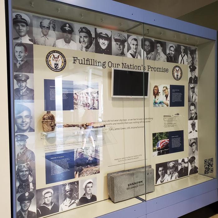 Pearl Harbor Tour DisplayPearl Harbor National Memorial Museum display "Fulfilling Our Nation's Promise"