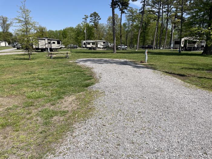 A photo of Site B-6 of Loop B at Crab Orchard Campground with Picnic Table, Electricity Hookup, Fire Pit, Water Hookup