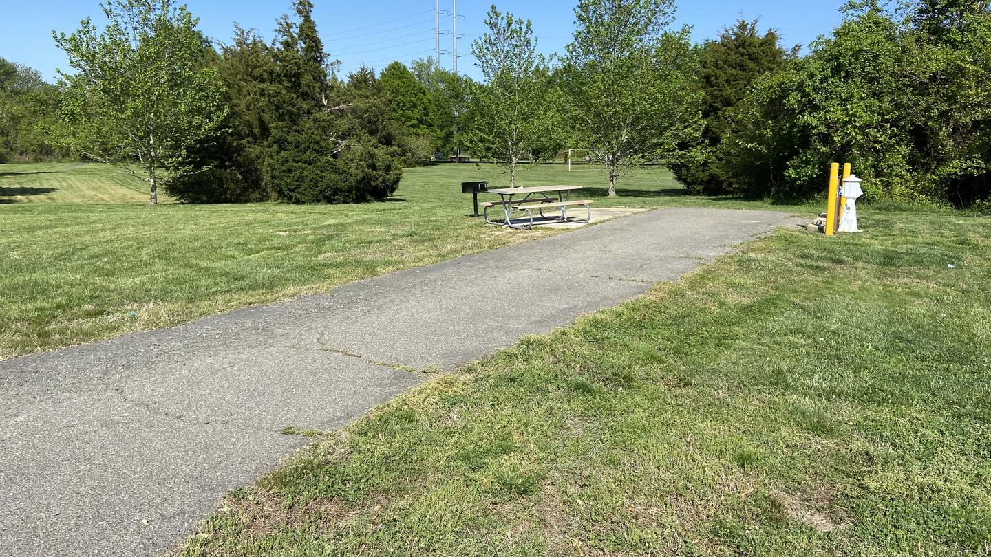 A photo of Site F-35 of Loop F Area at NRC Solomons (Area F) with Fire Pit