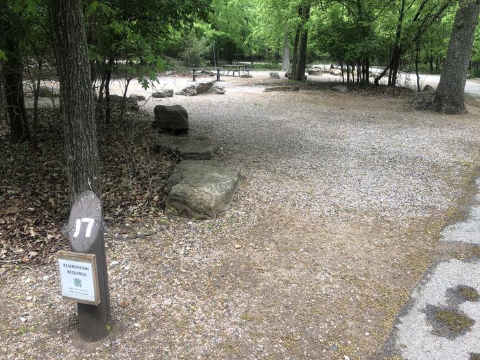A photo of Site 17 of Loop Cold Springs at Cold Springs Campground (OK) Chickasaw NRA with Picnic Table, Fire Pit, Lantern Pole