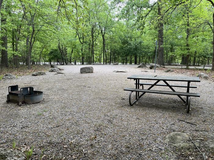 A photo of Site 29 at Cold Springs Campground (OK) Chickasaw NRA with Picnic Table, Fire Pit, Lantern Pole