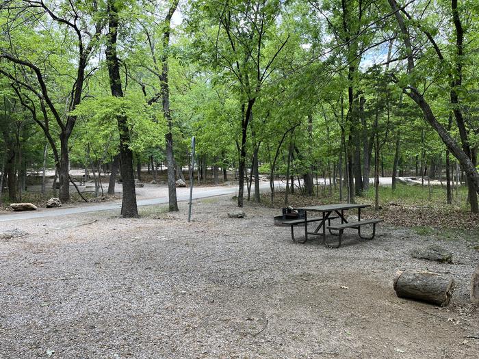 A photo of Site 40 at Cold Springs Campground (OK) Chickasaw NRA with Picnic Table, Fire Pit, Lantern Pole
