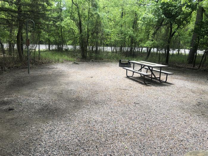 A photo of Site 42 of Loop Cold Springs at Cold Springs Campground (OK) Chickasaw NRA with Picnic Table, Fire Pit, Lantern Pole