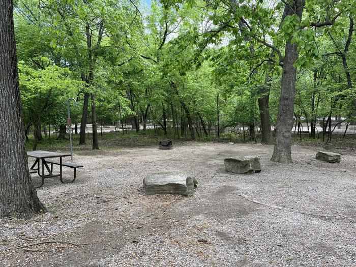A photo of Site 18 of Loop Cold Springs at Cold Springs Campground (OK) Chickasaw NRA with Picnic Table, Fire Pit, Lantern Pole