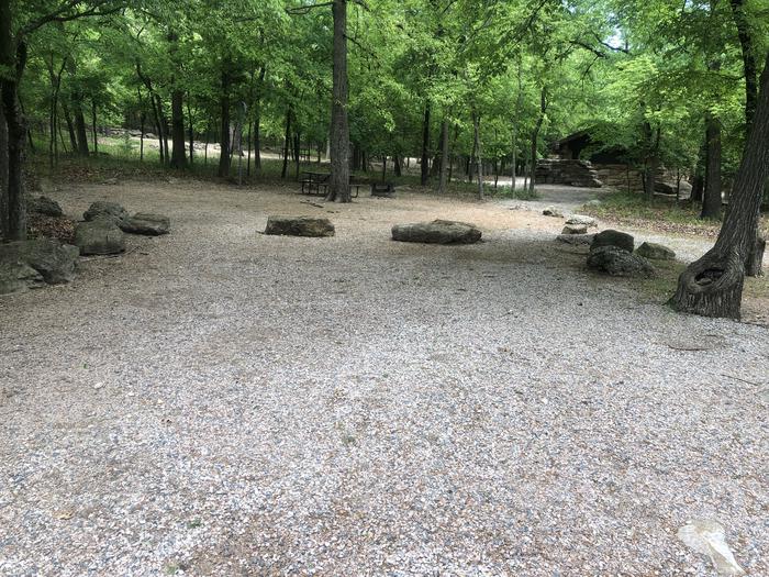 A photo of Site 15 of Loop Cold Springs at Cold Springs Campground (OK) Chickasaw NRA with Picnic Table, Fire Pit, Lantern Pole