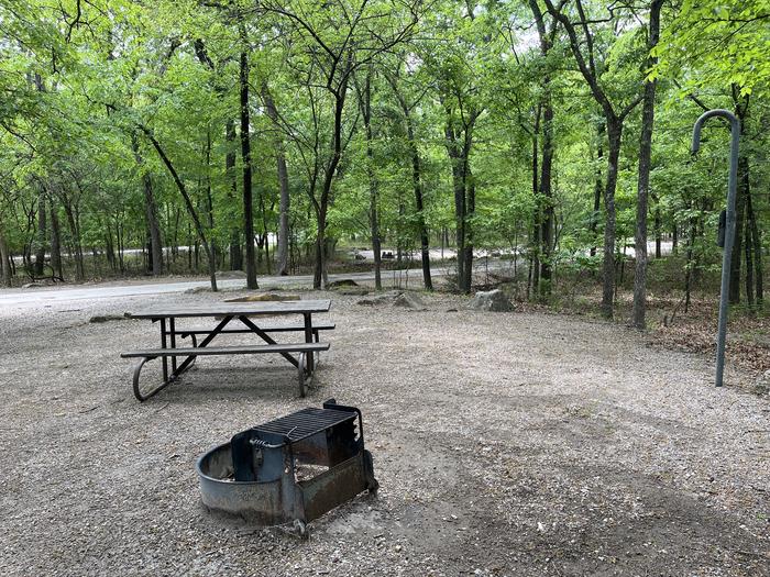 A photo of Site 37 of Loop Cold Springs at Cold Springs Campground (OK) Chickasaw NRA with Picnic Table, Fire Pit, Lantern Pole
