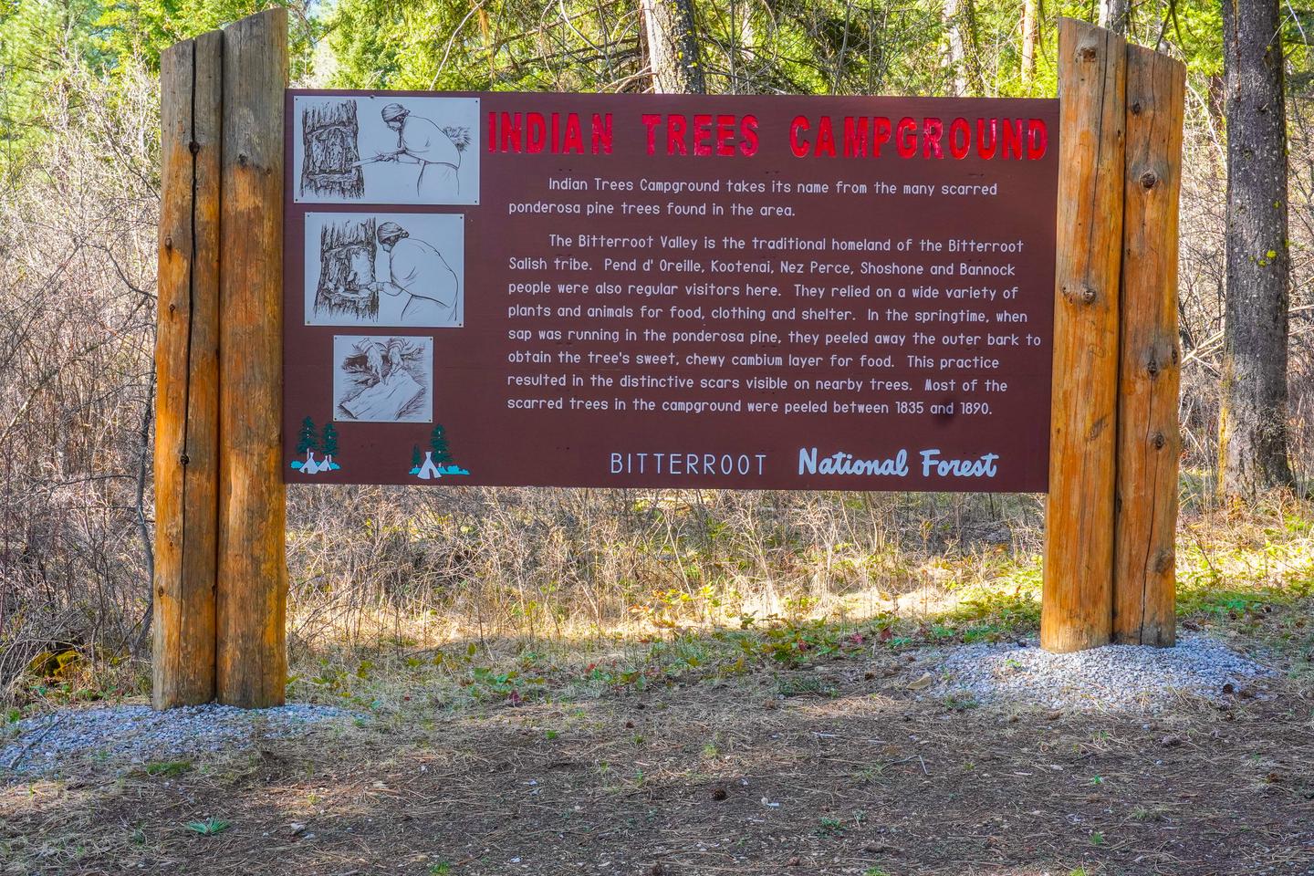 INDIAN TREES CAMPGROUND .Interpretive Sign