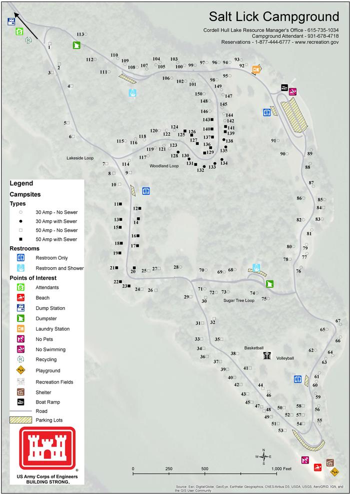 Map of Salt Lick Creek Campground