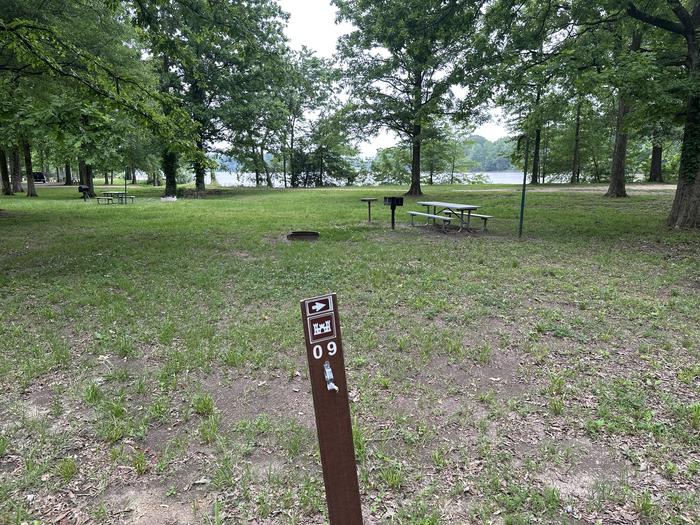 A photo of Site 9 of Loop  at Sleepy Bend Campground with Picnic Table, Waterfront, Lantern Pole