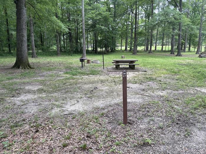 A photo of Site 7 of Loop  at Sleepy Bend Campground with Picnic Table, Fire Pit, Lantern Pole