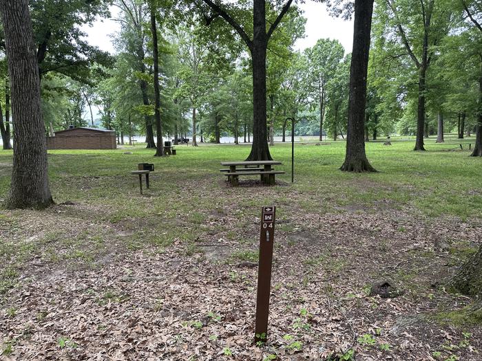 A photo of Site 4 of Loop  at Sleepy Bend Campground with Picnic Table, Fire Pit, Lantern Pole