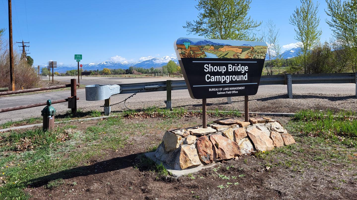 Shoup Bridge Campground Entry SignCampground Entry Sign
