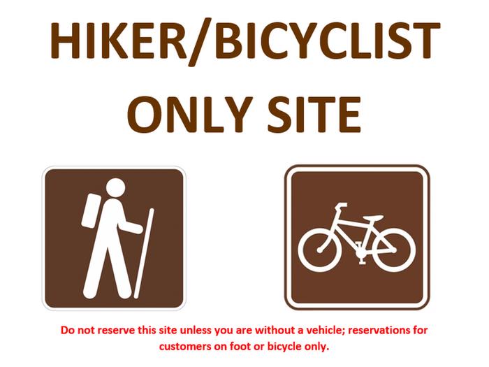 Hiker/Bicyclist Site Only