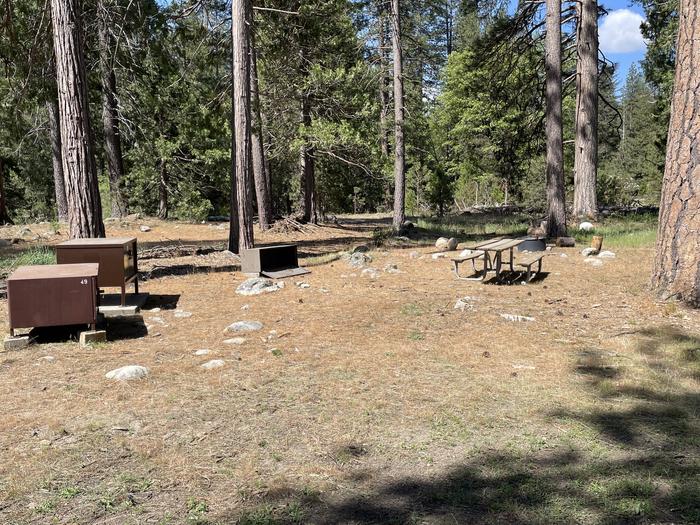 Horse Camp 1 campsite. 3 food lockers, fire ring, picnic table.